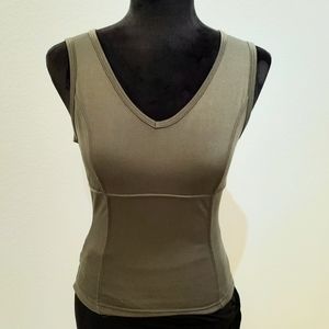 Khaki color Vneck stretch top
